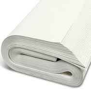 A new bundle of white newspaper, the main wrapping tool of Arpin of RI.