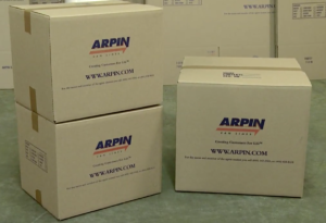 Arpin of RI three cube and one-point five cartons.